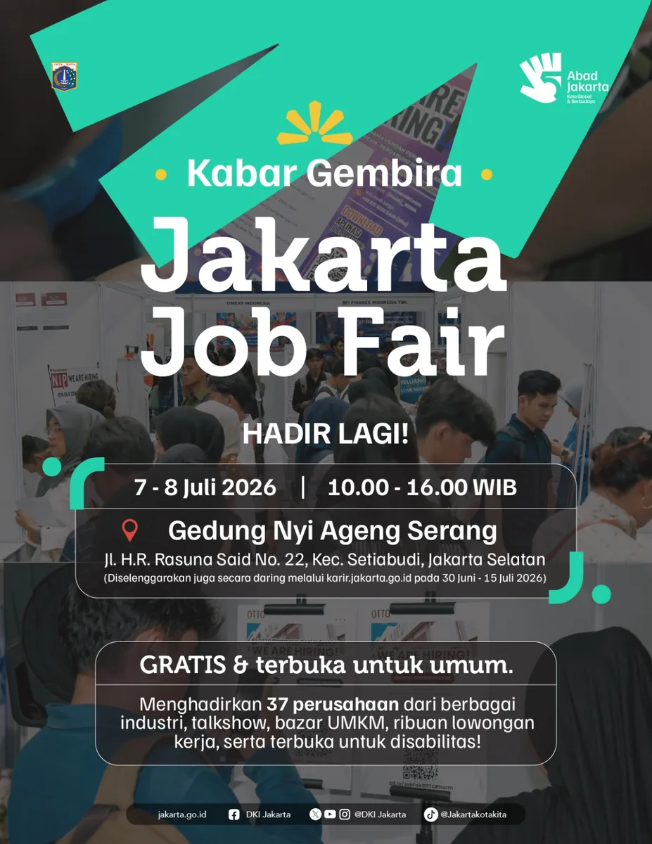 Job Fair Provinsi Kalimantan Tengah 2026 (Suku Dinas TKTE Wilayah Provinsi Kalimantan Tengah Barat) : 7-8 Juli 2026