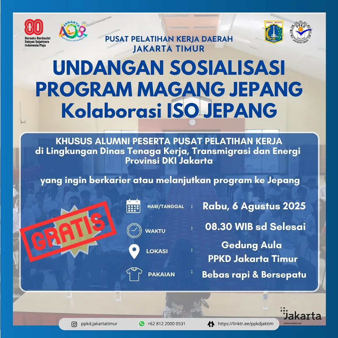 UNDANGAN SOSIALISASI PROGRAM MAGANG JEPANG – PPKD PROVINSI KALIMANTAN TENGAH